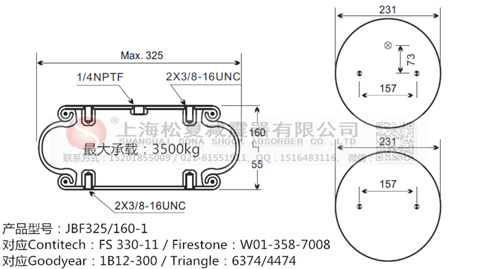 JBF325/160-1橡胶<a href='http://m.43u8.cn/' target='_blank'><u>空气弹簧</u></a>